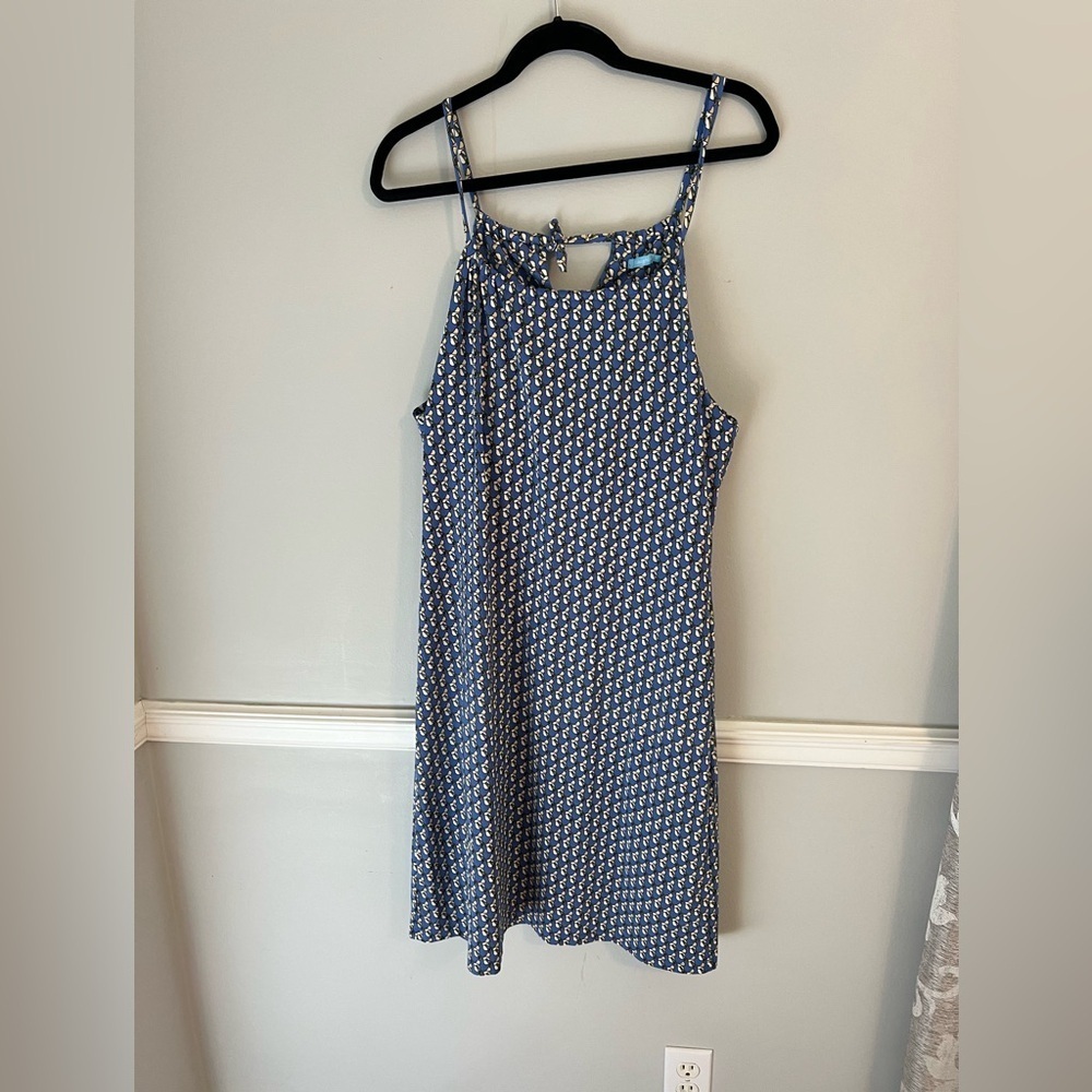 J. McLaughlin Catalina Cloth Maria Women medium Blue Saddle Print
Halter Dress